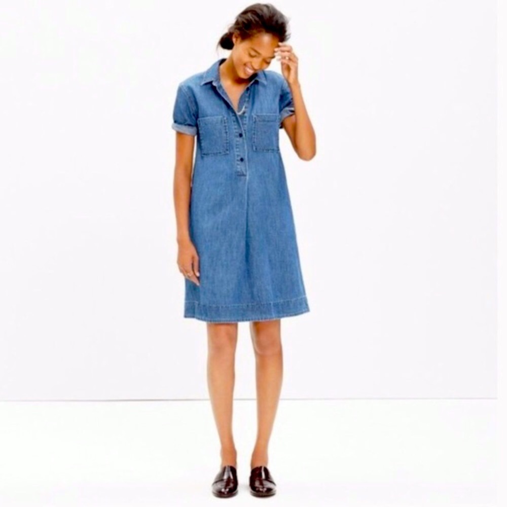 MADEWELL Denim Popover Dress Size XXS